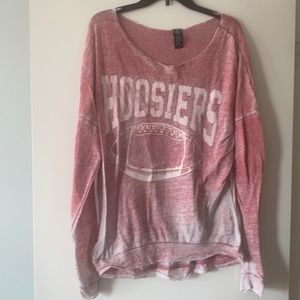 Recycled karma oversized burnout Indiana Hoosiers crew neck size L